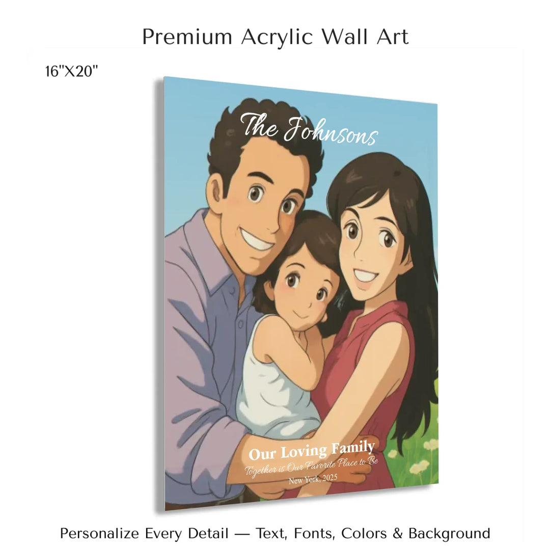 Personalized star map wall art with customizable background, title, names, date, location, and coordinates - 16x20 acrylic print with french cleat-ARTFULANE