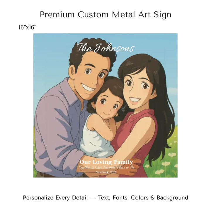 Personalized star map wall art with customizable background, title, names, date, location, and coordinates - 16x16 metal art sign-ARTFULANE