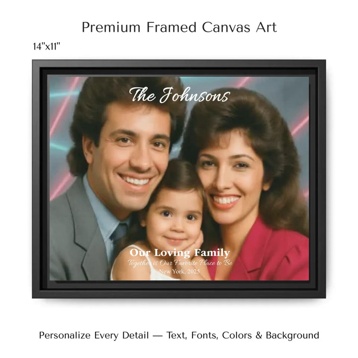 Personalized star map wall art with customizable background, title, names, date, location, and coordinates - 14x11 framed canvas-ARTFULANE