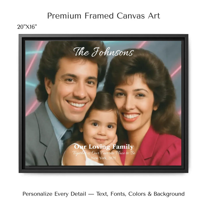 Personalized star map wall art with customizable background, title, names, date, location, and coordinates - 20x16 framed canvas-ARTFULANE