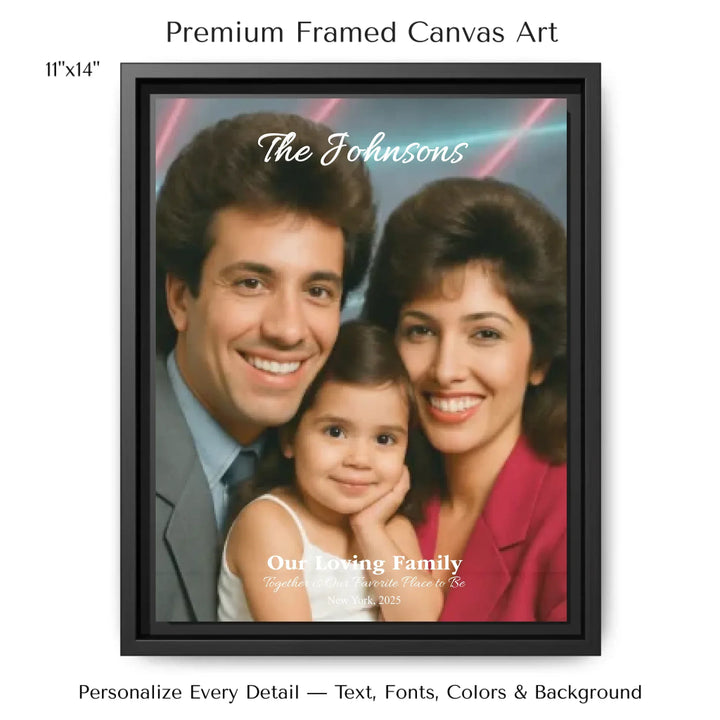 Personalized star map wall art with customizable background, title, names, date, location, and coordinates - 11x14 framed canvas-ARTFULANE