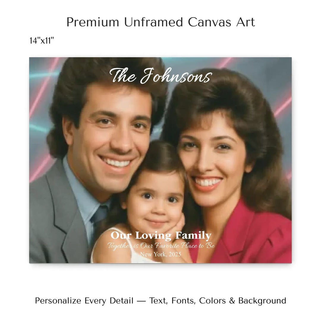 Personalized star map wall art with customizable background, title, names, date, location, and coordinates - 14x11 stretched canvas-ARTFULANE