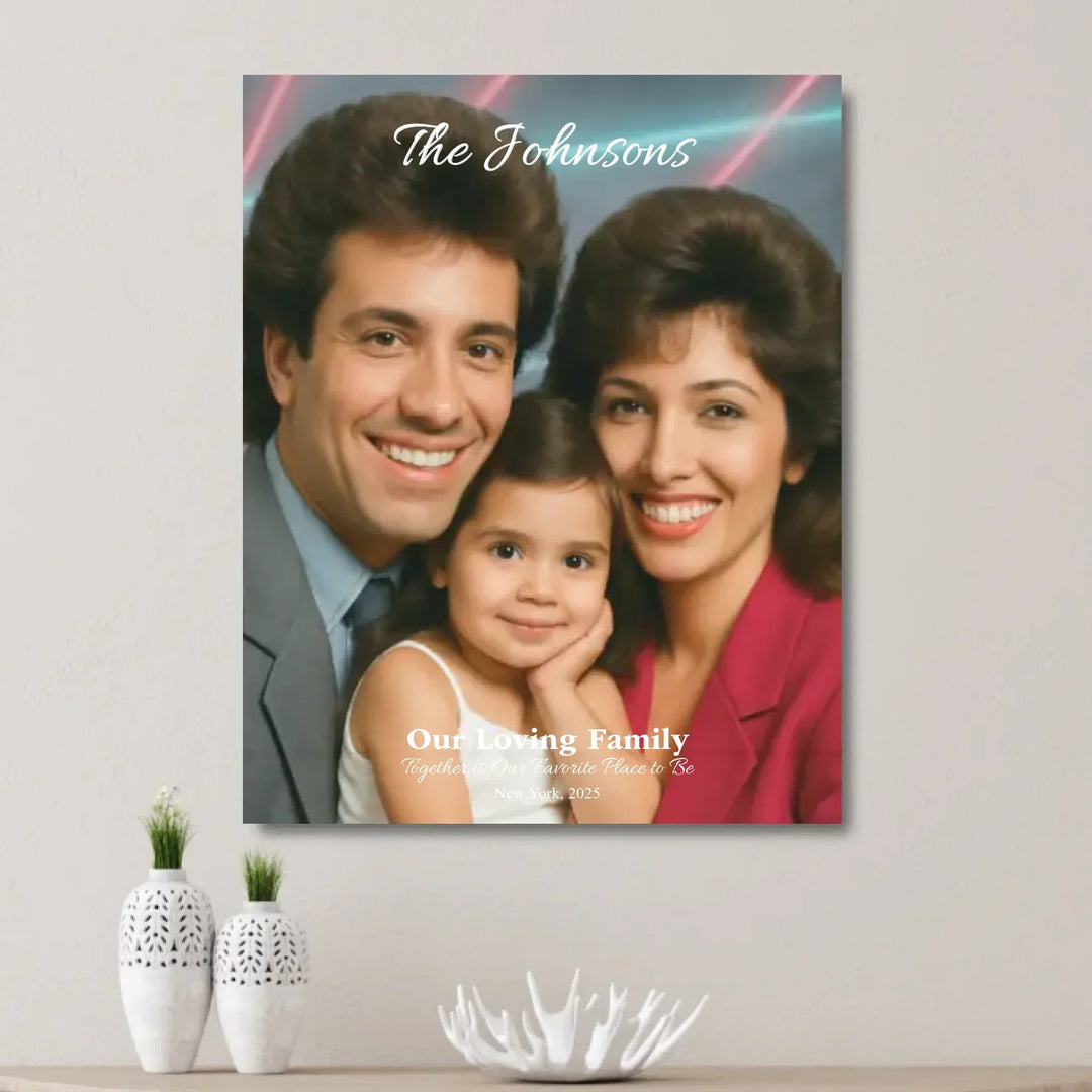 Personalized star map wall art with customizable background, title, names, date, location, and coordinates - unframed canvas on wall-ARTFULANE