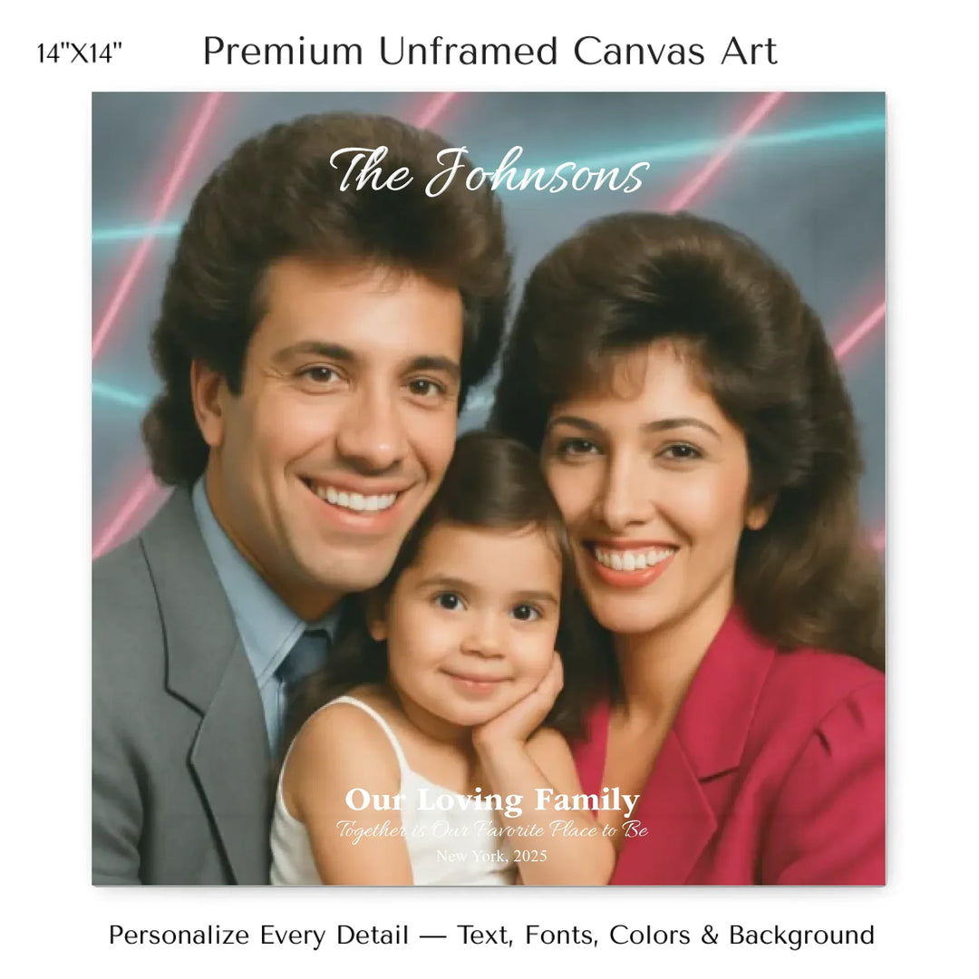 Personalized star map wall art with customizable background, title, names, date, location, and coordinates - 14x14 stretched canvas-ARTFULANE