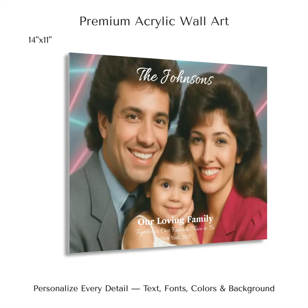 Personalized star map wall art with customizable background, title, names, date, location, and coordinates - 14x11 acrylic print with french cleat-ARTFULANE