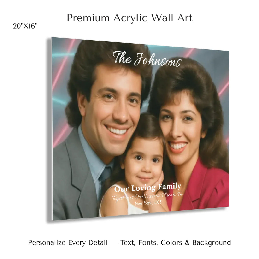 Personalized star map wall art with customizable background, title, names, date, location, and coordinates - 20x16 acrylic print with french cleat-ARTFULANE