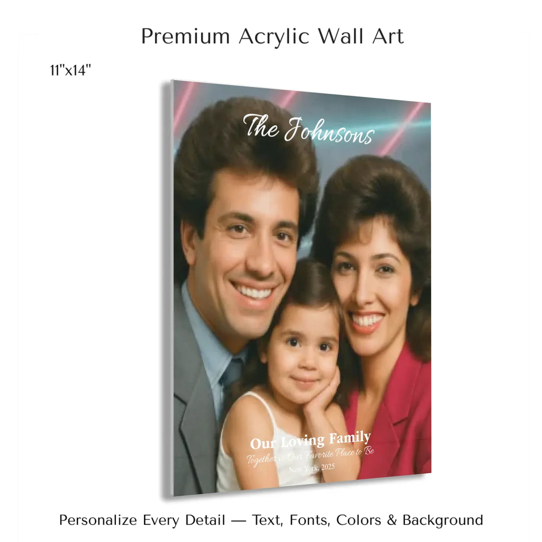 Personalized star map wall art with customizable background, title, names, date, location, and coordinates - 11x14 acrylic print with french cleat-ARTFULANE