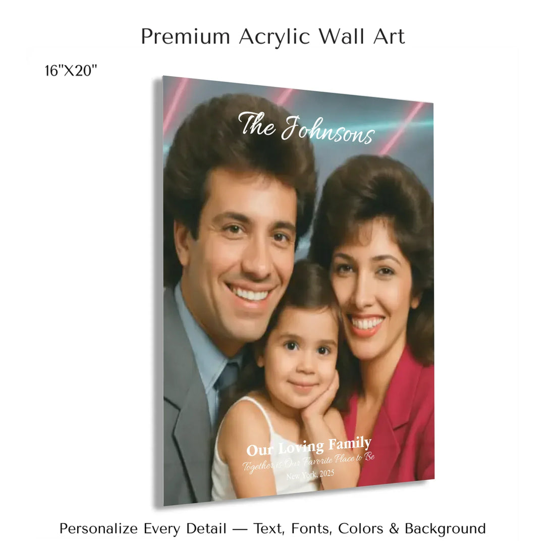 Personalized star map wall art with customizable background, title, names, date, location, and coordinates - 16x20 acrylic print with french cleat-ARTFULANE