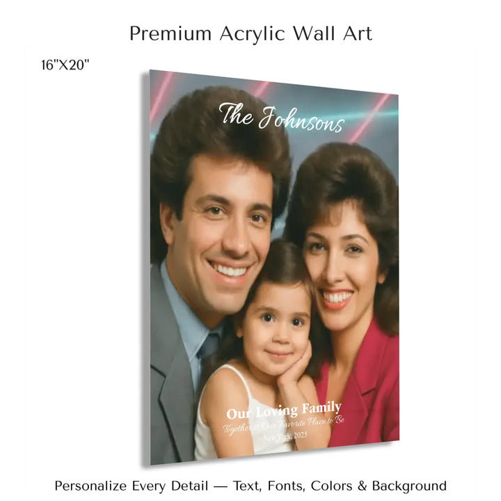 Personalized star map wall art with customizable background, title, names, date, location, and coordinates - 16x20 acrylic print with french cleat-ARTFULANE