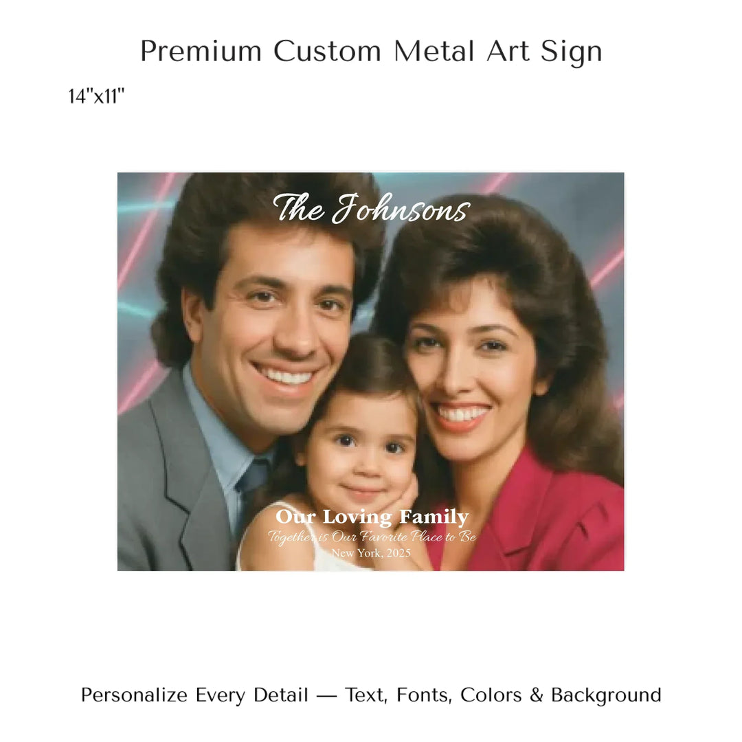 Personalized star map wall art with customizable background, title, names, date, location, and coordinates - 14x11 metal art sign-ARTFULANE