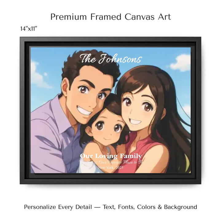 Personalized star map wall art with customizable background, title, names, date, location, and coordinates - 14x11 framed canvas-ARTFULANE