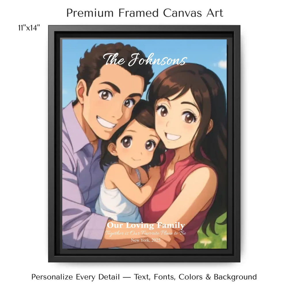 Personalized star map wall art with customizable background, title, names, date, location, and coordinates - 11x14 framed canvas-ARTFULANE