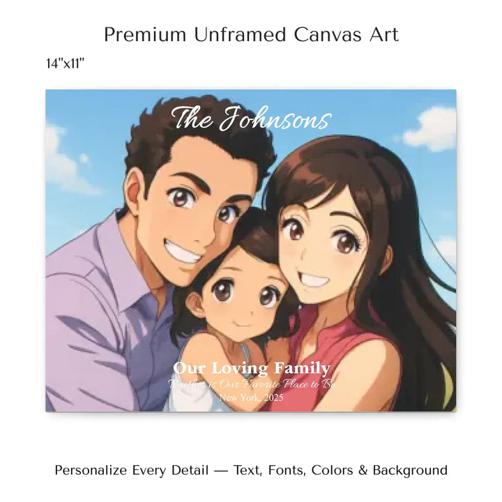 Personalized star map wall art with customizable background, title, names, date, location, and coordinates - 14x11 stretched canvas-ARTFULANE