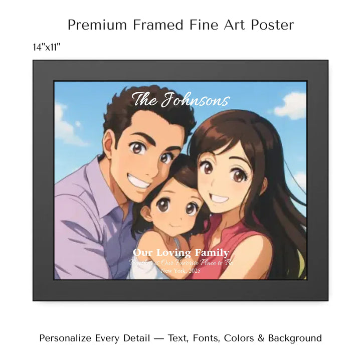 Personalized star map wall art with customizable background, title, names, date, location, and coordinates - 14x11 framed poster-ARTFULANE