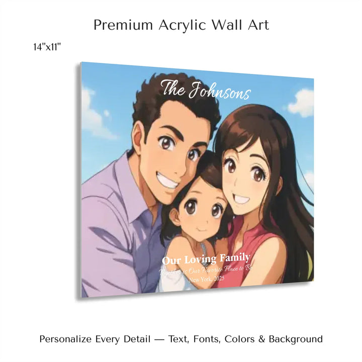 Personalized star map wall art with customizable background, title, names, date, location, and coordinates - 14x11 acrylic print with french cleat-ARTFULANE