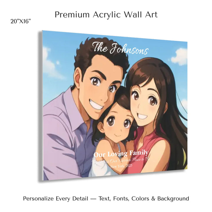 Personalized star map wall art with customizable background, title, names, date, location, and coordinates - 20x16 acrylic print with french cleat-ARTFULANE