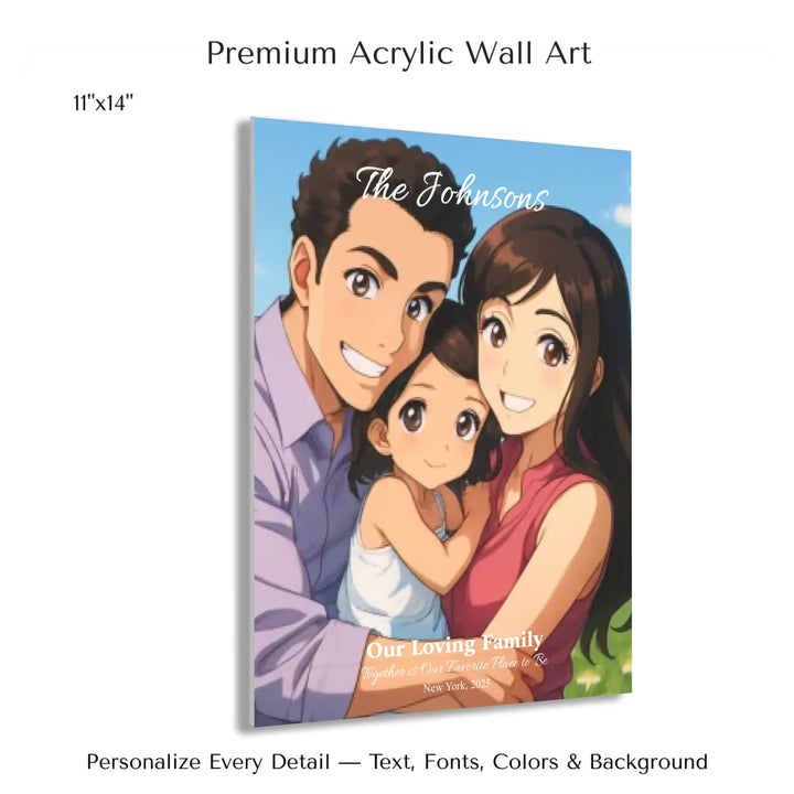 Personalized star map wall art with customizable background, title, names, date, location, and coordinates - 11x14 acrylic print with french cleat-ARTFULANE