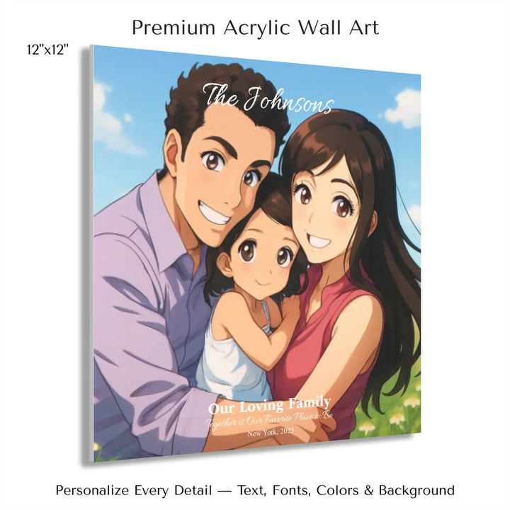 Personalized star map wall art with customizable background, title, names, date, location, and coordinates - 12x12 acrylic print with french cleat-ARTFULANE