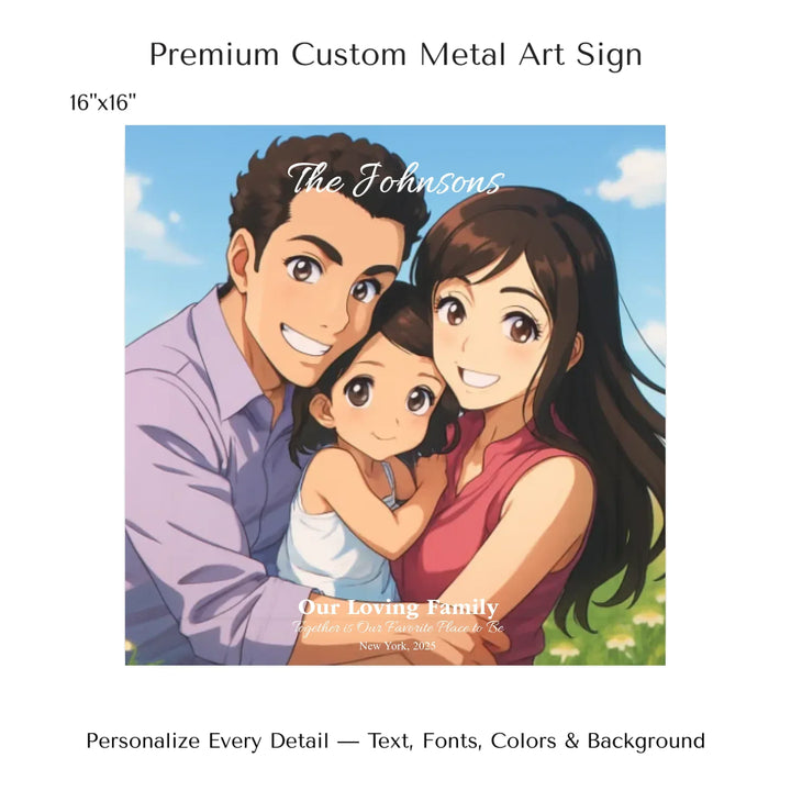 Personalized star map wall art with customizable background, title, names, date, location, and coordinates - 16x16 metal art sign-ARTFULANE