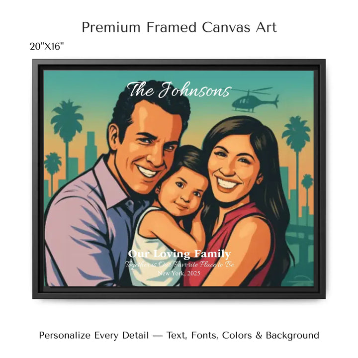 Personalized star map wall art with customizable background, title, names, date, location, and coordinates - 20x16 framed canvas-ARTFULANE