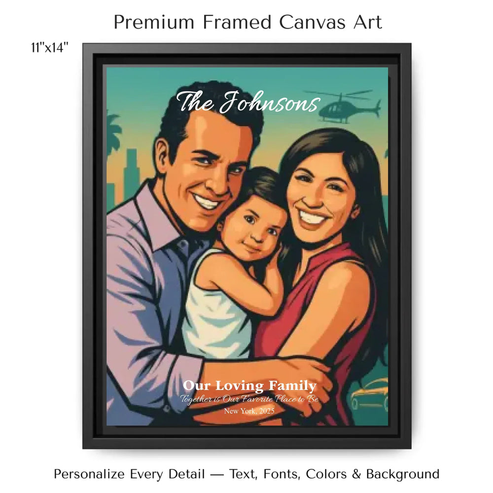 Personalized star map wall art with customizable background, title, names, date, location, and coordinates - 11x14 framed canvas-ARTFULANE