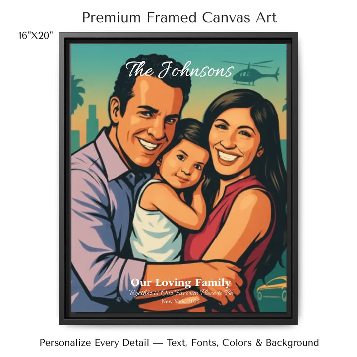 Personalized star map wall art with customizable background, title, names, date, location, and coordinates - 16x20 framed canvas-ARTFULANE