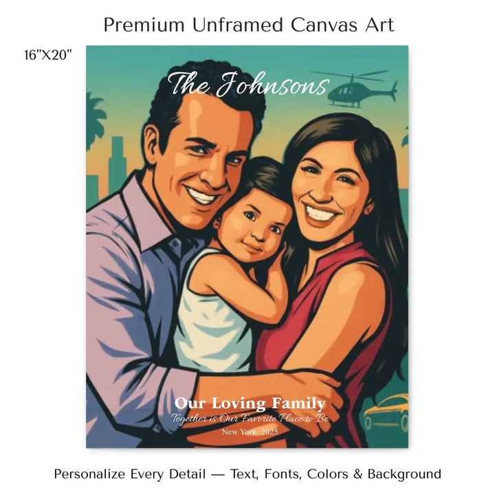 Personalized star map wall art with customizable background, title, names, date, location, and coordinates - 16x20 stretched canvas-ARTFULANE