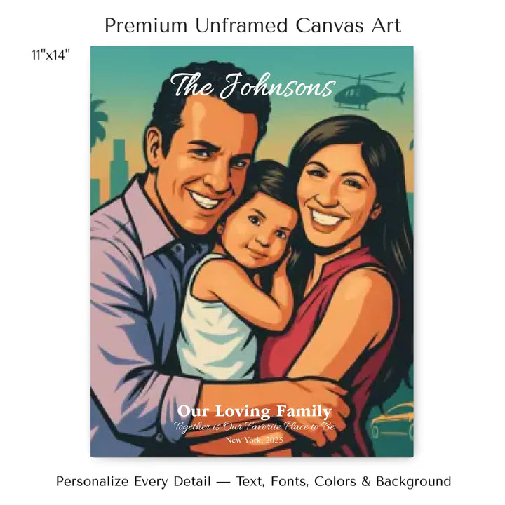 Personalized star map wall art with customizable background, title, names, date, location, and coordinates - 11x14 stretched canvas-ARTFULANE