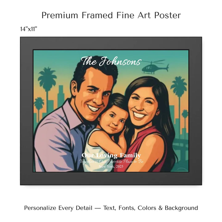 Personalized star map wall art with customizable background, title, names, date, location, and coordinates - 14x11 framed poster-ARTFULANE