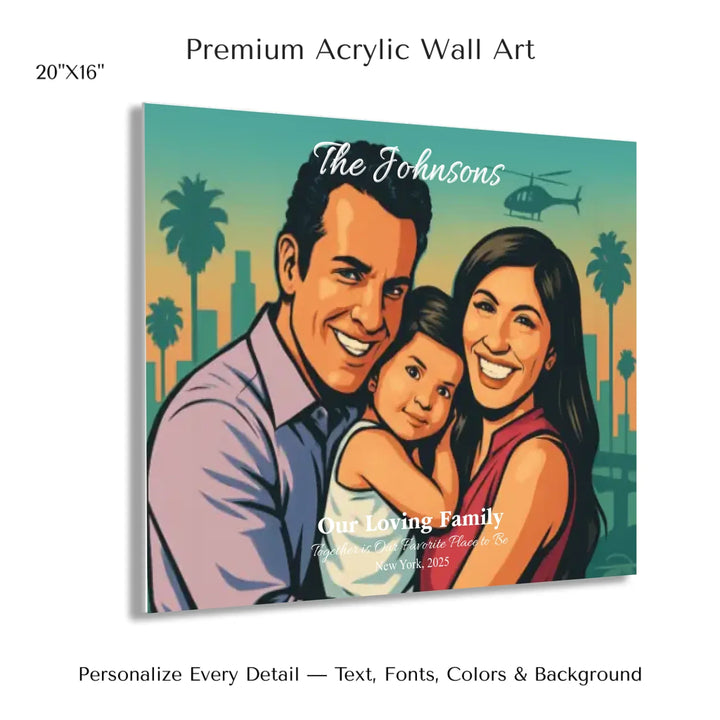 Personalized star map wall art with customizable background, title, names, date, location, and coordinates - 20x16 acrylic print with french cleat-ARTFULANE