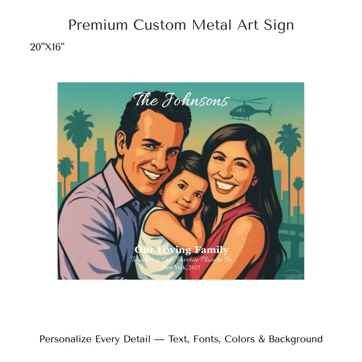 Personalized star map wall art with customizable background, title, names, date, location, and coordinates - 20x16 metal art sign-ARTFULANE