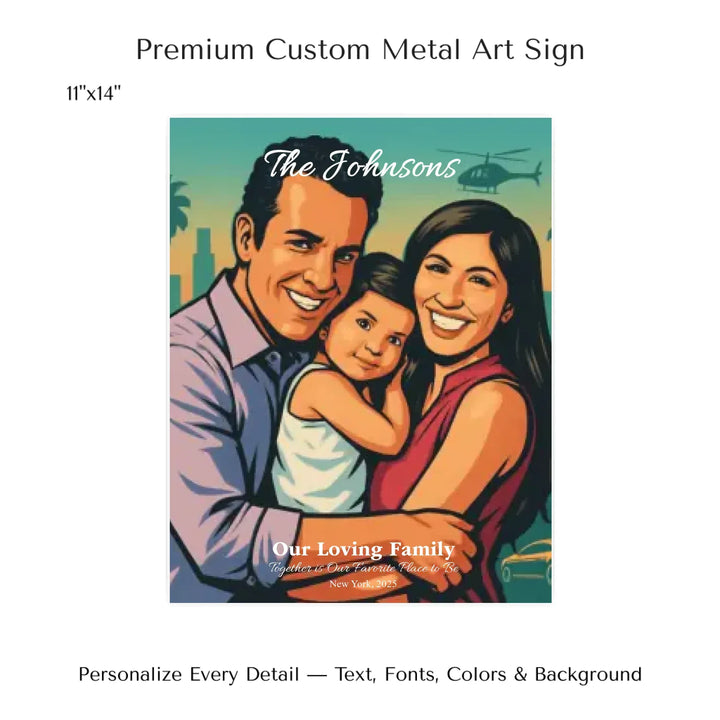 Personalized star map wall art with customizable background, title, names, date, location, and coordinates - 11x14 metal art sign-ARTFULANE