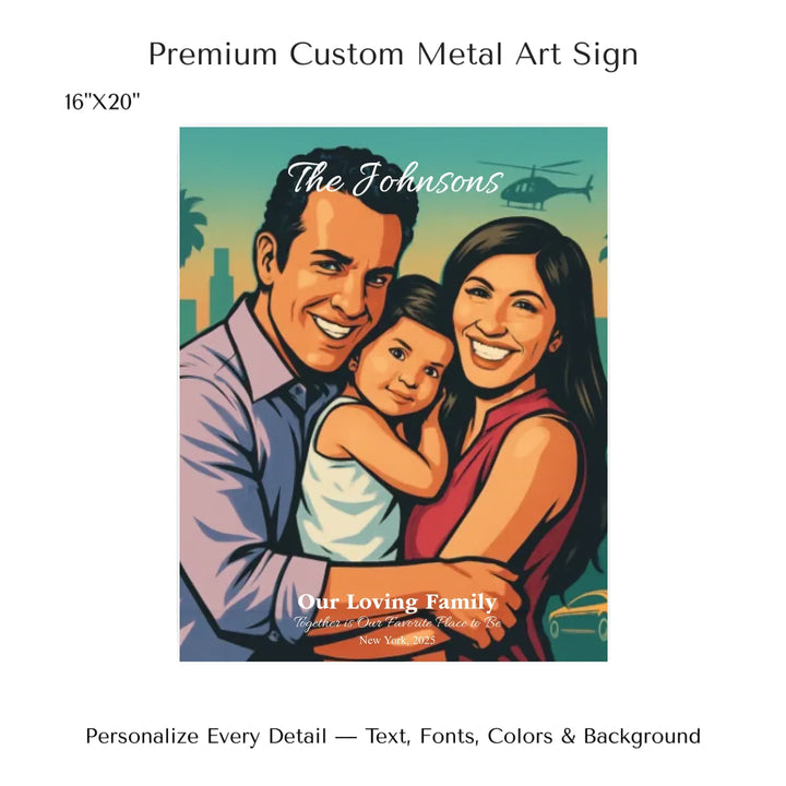 Personalized star map wall art with customizable background, title, names, date, location, and coordinates - 16x20 metal art sign-ARTFULANE