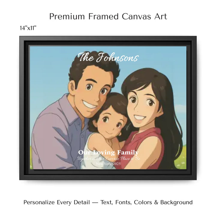 Personalized star map wall art with customizable background, title, names, date, location, and coordinates - 14x11 framed canvas-ARTFULANE