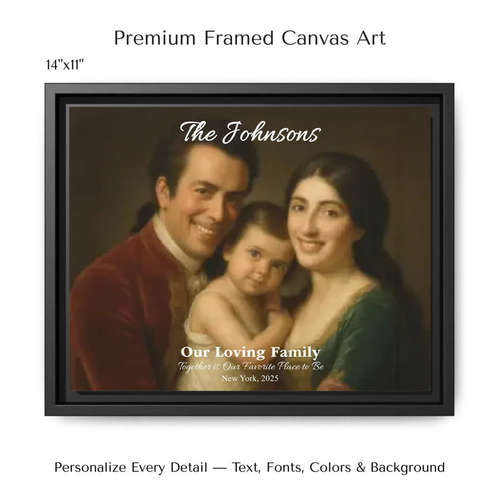 Personalized star map wall art with customizable background, title, names, date, location, and coordinates - 14x11 framed canvas-ARTFULANE