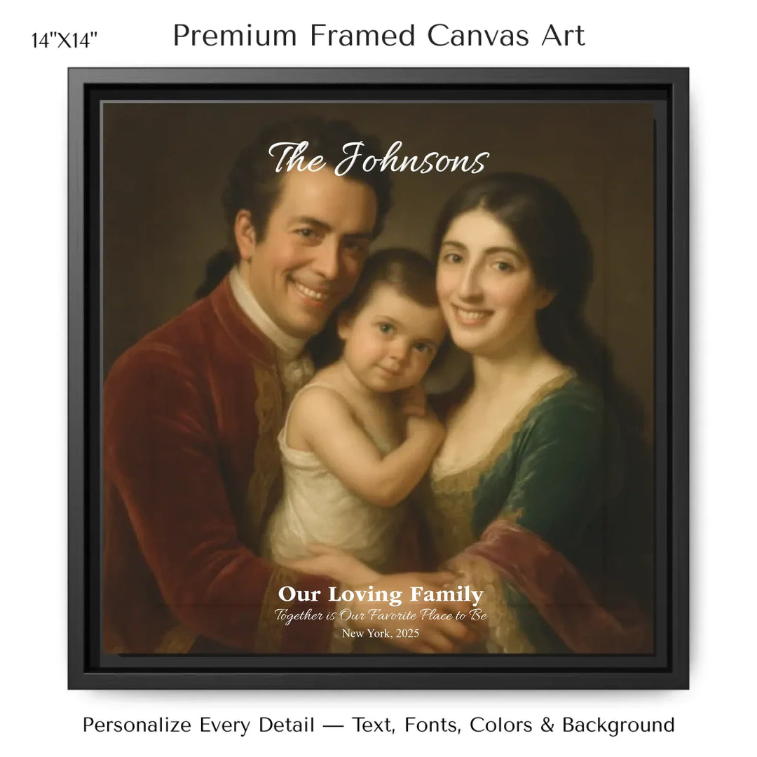 Personalized star map wall art with customizable background, title, names, date, location, and coordinates - 14x14 framed canvas-ARTFULANE