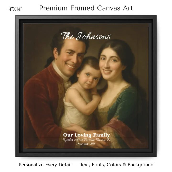 Personalized star map wall art with customizable background, title, names, date, location, and coordinates - 14x14 framed canvas-ARTFULANE