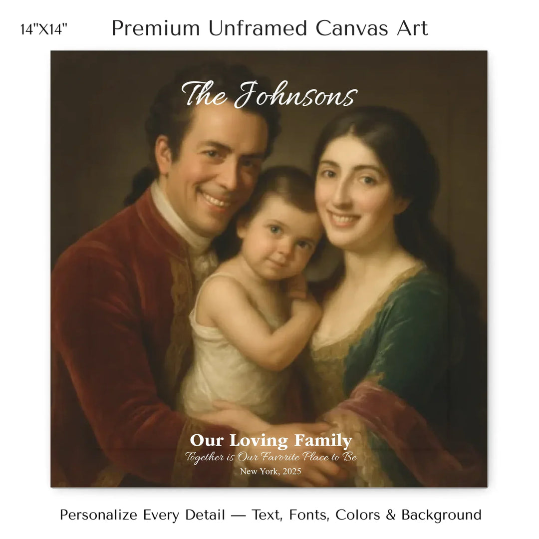 Personalized star map wall art with customizable background, title, names, date, location, and coordinates - 14x14 stretched canvas-ARTFULANE