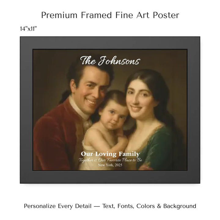 Personalized star map wall art with customizable background, title, names, date, location, and coordinates - 14x11 framed poster-ARTFULANE