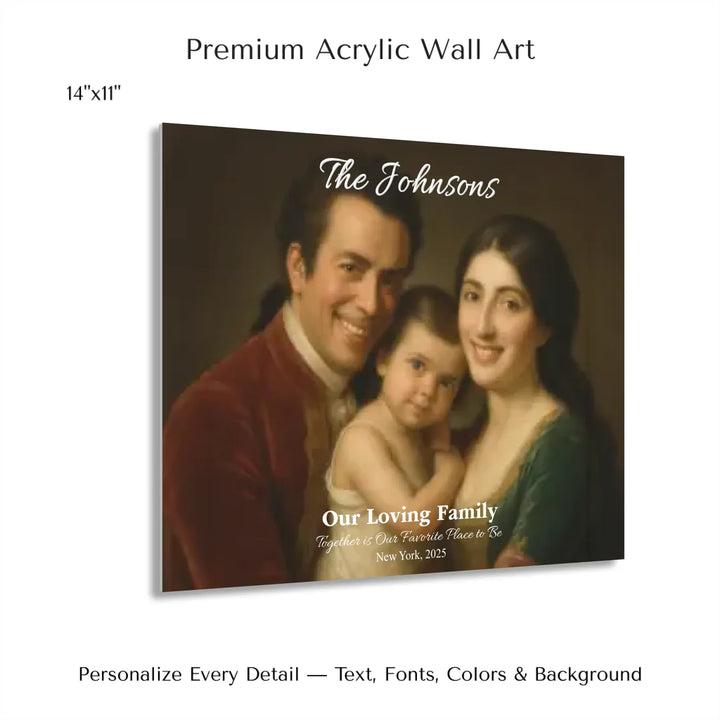 Personalized star map wall art with customizable background, title, names, date, location, and coordinates - 14x11 acrylic print with french cleat-ARTFULANE