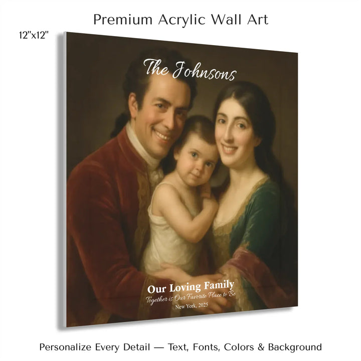 Personalized star map wall art with customizable background, title, names, date, location, and coordinates - 12x12 acrylic print with french cleat-ARTFULANE