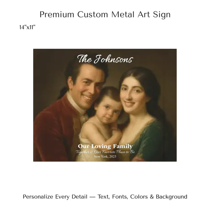 Personalized star map wall art with customizable background, title, names, date, location, and coordinates - 14x11 metal art sign-ARTFULANE