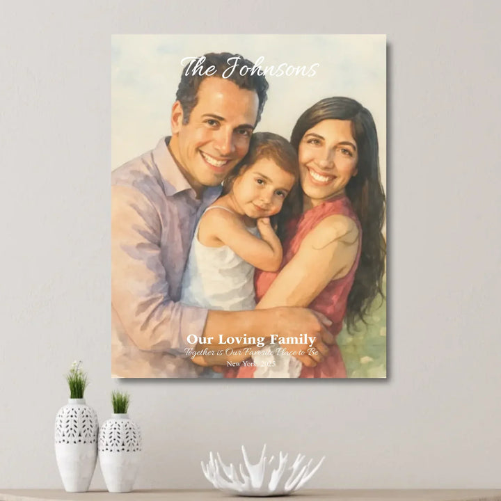 Personalized star map wall art with customizable background, title, names, date, location, and coordinates - unframed canvas on wall-ARTFULANE