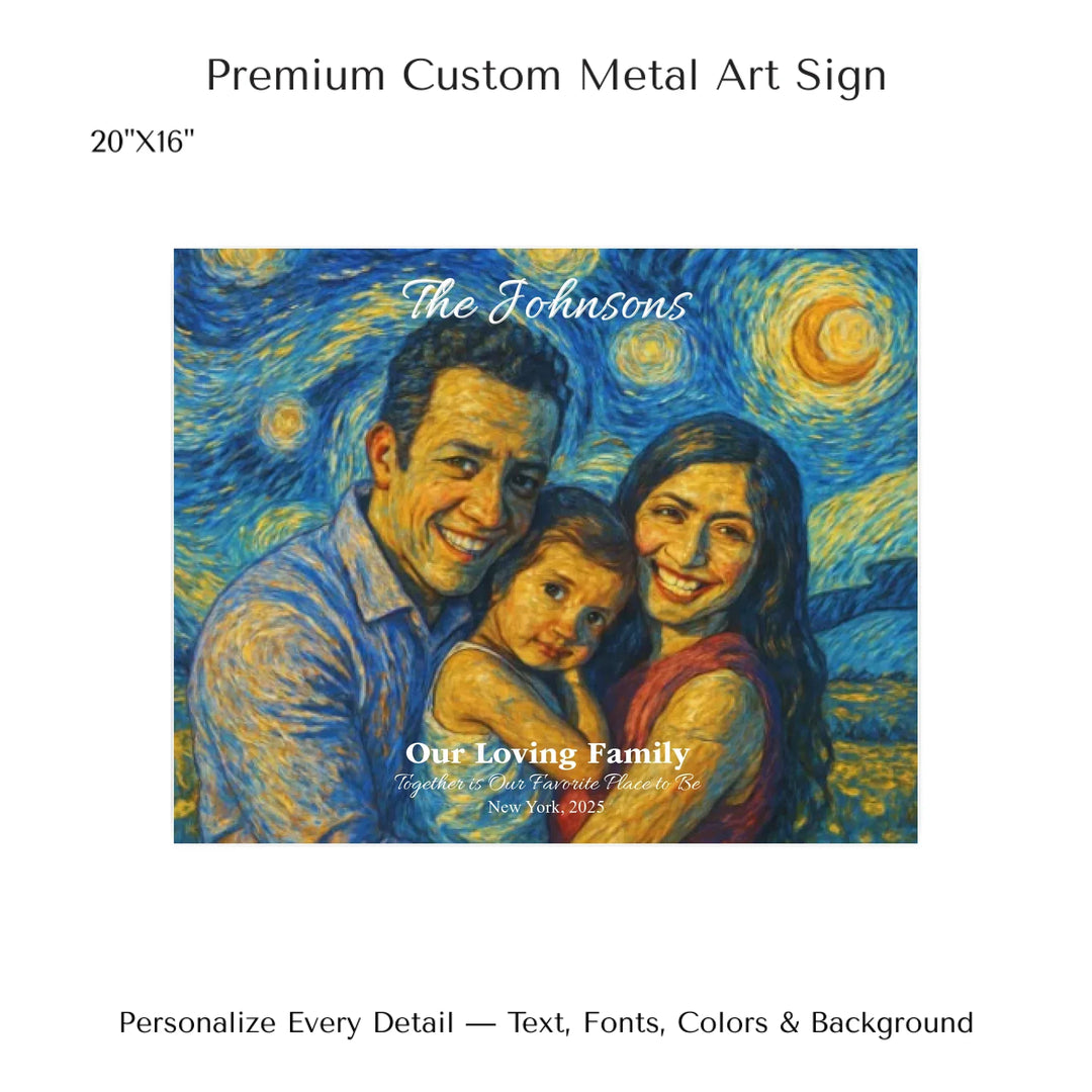 Personalized star map wall art with customizable background, title, names, date, location, and coordinates - 20x16 metal art sign-ARTFULANE