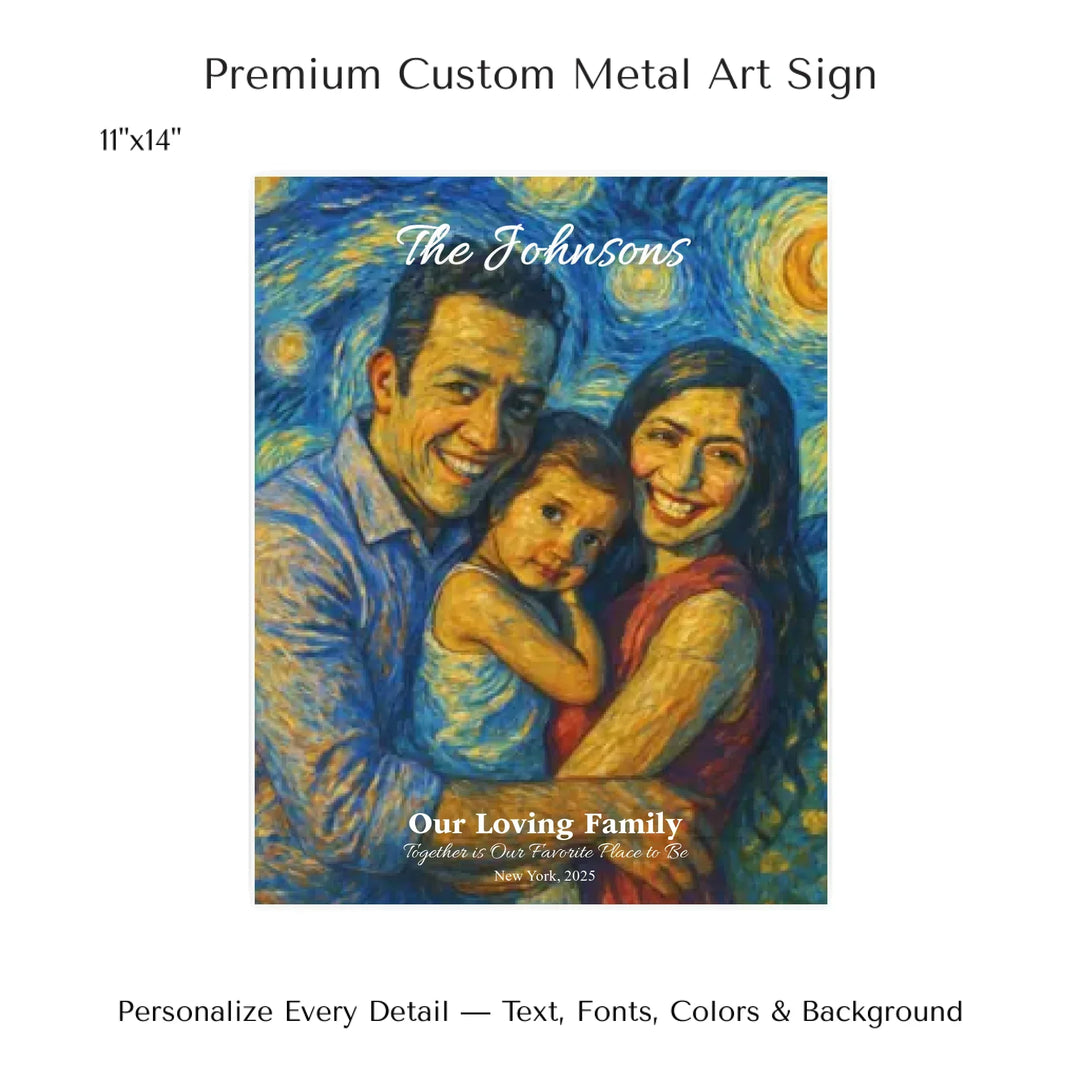 Personalized star map wall art with customizable background, title, names, date, location, and coordinates - 11x14 metal art sign-ARTFULANE