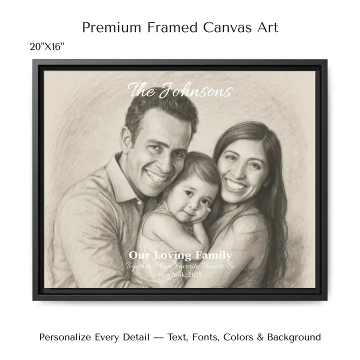 Personalized star map wall art with customizable background, title, names, date, location, and coordinates - 20x16 framed canvas-ARTFULANE