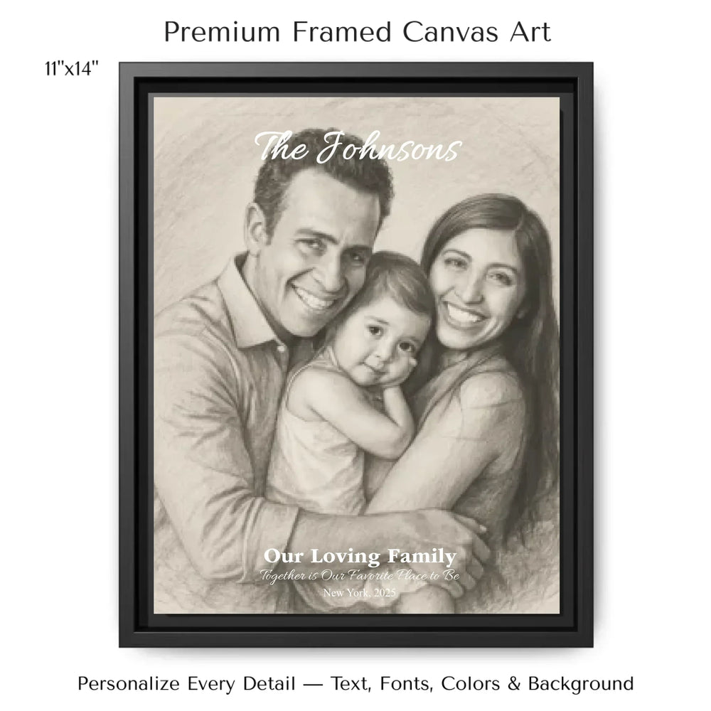 Personalized star map wall art with customizable background, title, names, date, location, and coordinates - 11x14 framed canvas-ARTFULANE