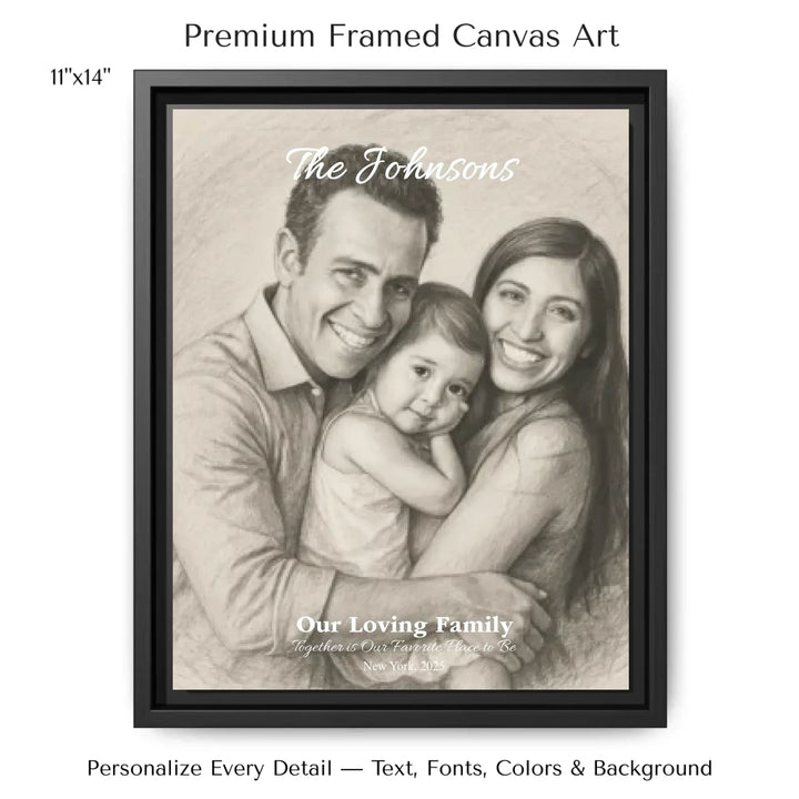 Personalized star map wall art with customizable background, title, names, date, location, and coordinates - 11x14 framed canvas-ARTFULANE