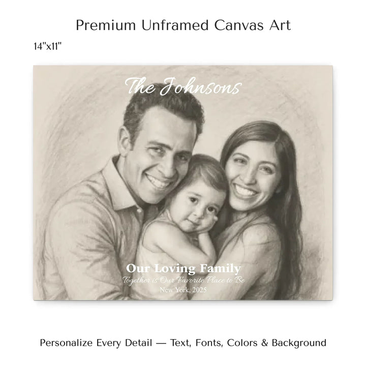 Personalized star map wall art with customizable background, title, names, date, location, and coordinates - 14x11 stretched canvas-ARTFULANE