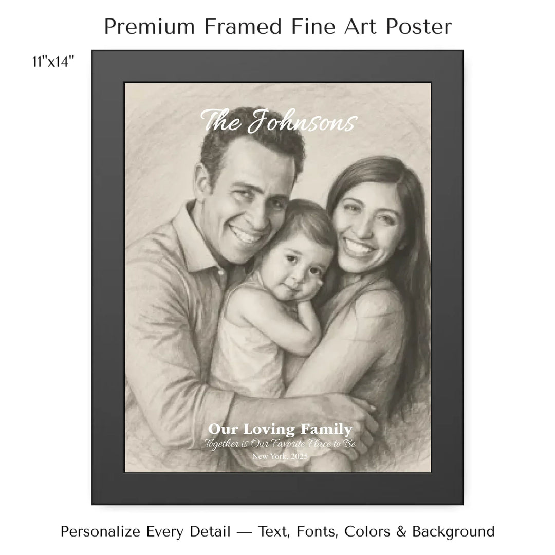 Personalized star map wall art with customizable background, title, names, date, location, and coordinates - 11x14 framed poster-ARTFULANE